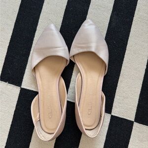 Two tone champagne/pink d’orsay flats